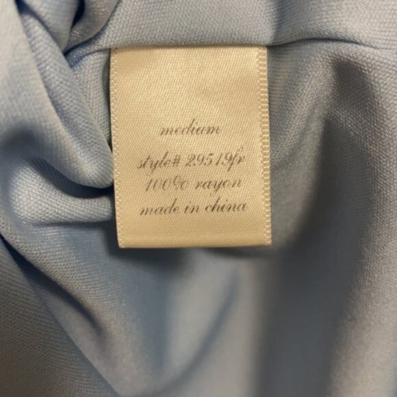 Francesca’s Long Sleeve Self Tie Mini Dress Baby Blue M - Picture 3 of 3